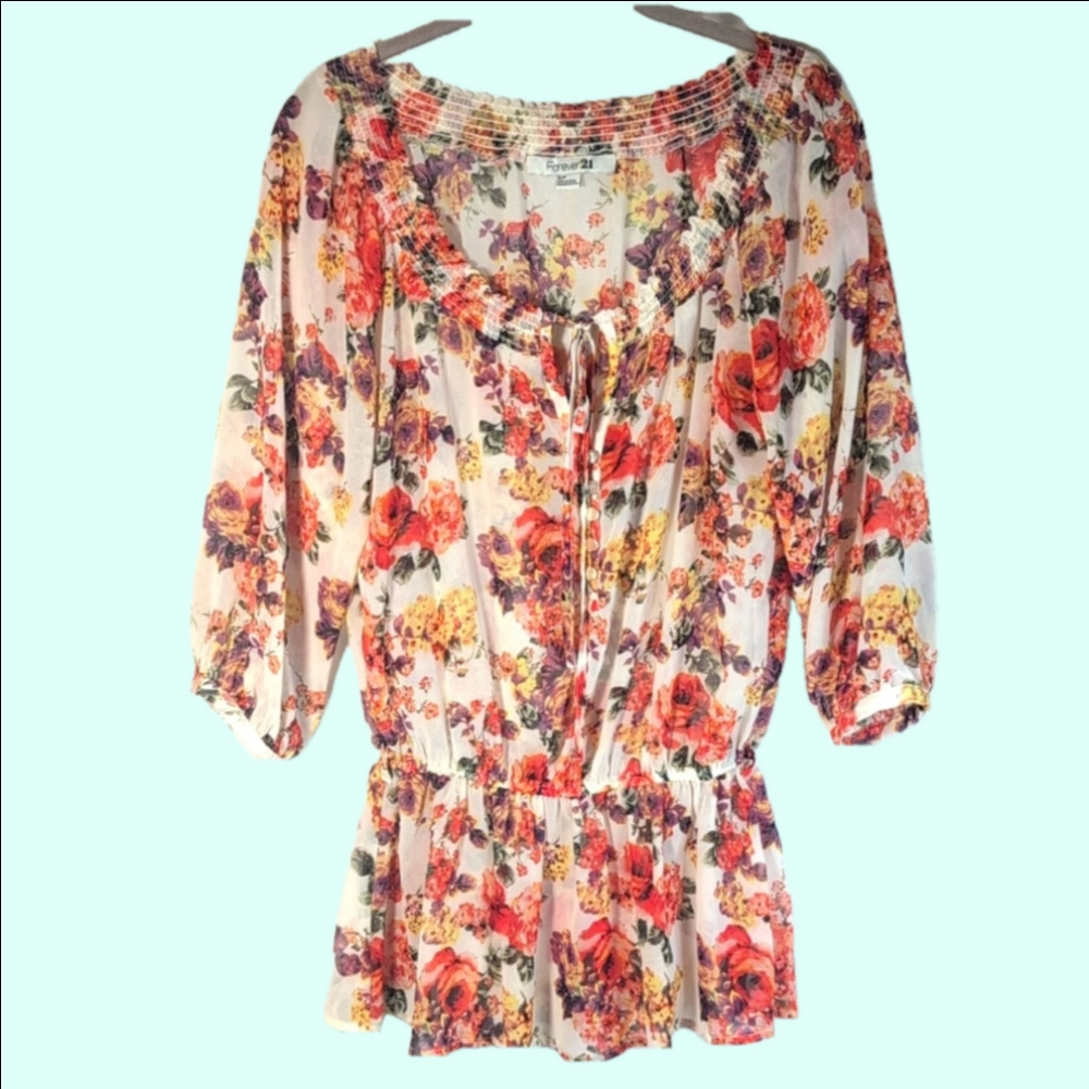 Forever 21 Green Ruffled Tie Front Blouse - Picture 10 of 11